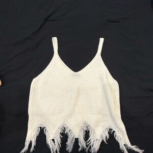 White Knit Camisole Top